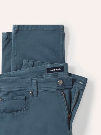 Baumwoll Five-Pocket Jeansblau
