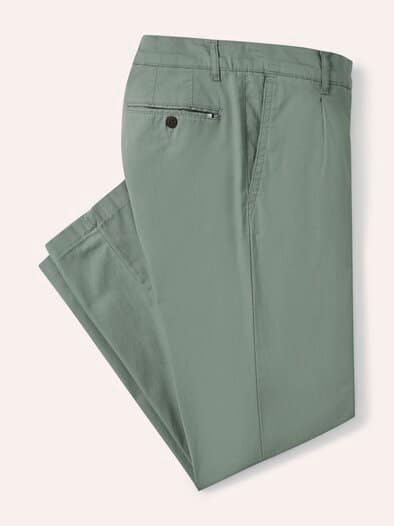 Bundfalten-Chino Feinstruktur Salbei