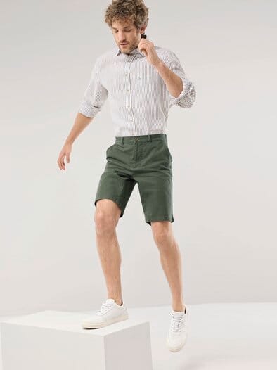 Leinen-Bermudas Frischekick Salbei