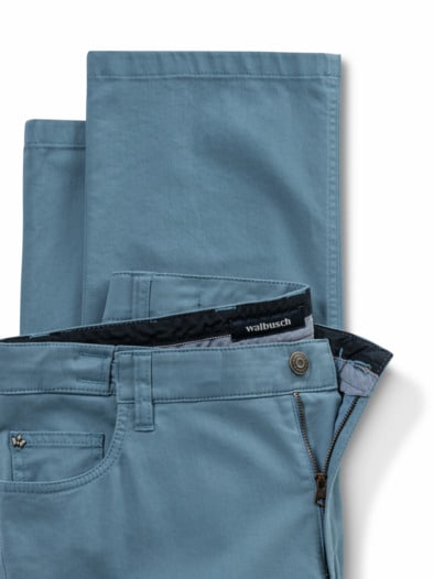 Extraglatt Dehnbund Five-Pocket Blaugrau