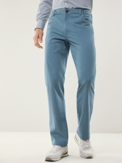 Extraglatt Dehnbund Five-Pocket Blaugrau