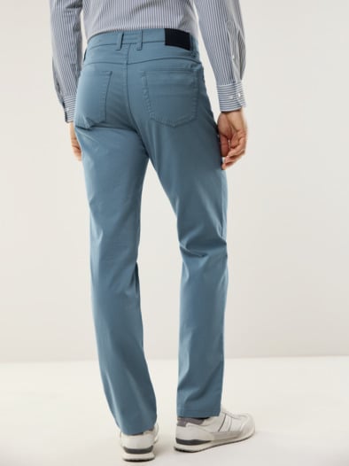Extraglatt Dehnbund Five-Pocket Blaugrau