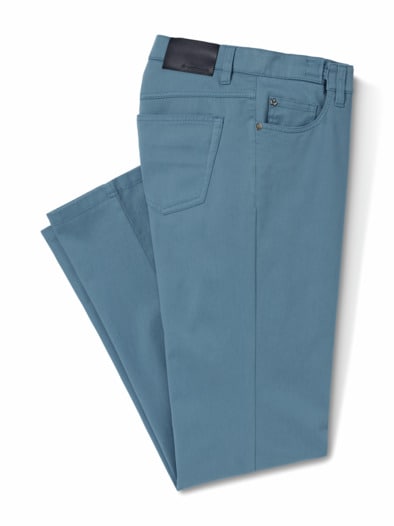 Extraglatt Dehnbund Five-Pocket Blaugrau