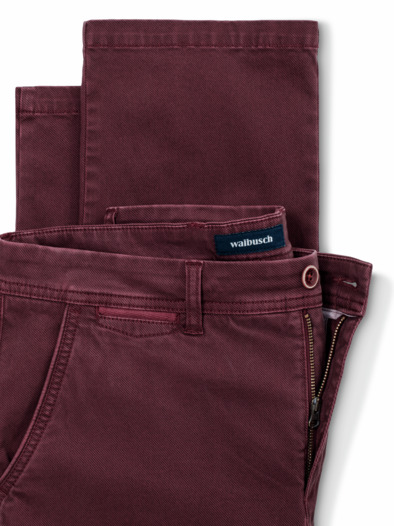 Baumwoll-Chino Soft-Comfort Bordeaux