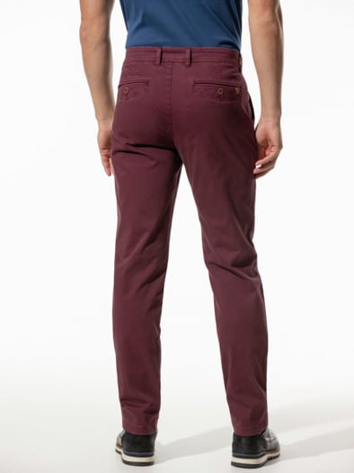 Baumwoll-Chino Soft-Comfort Bordeaux