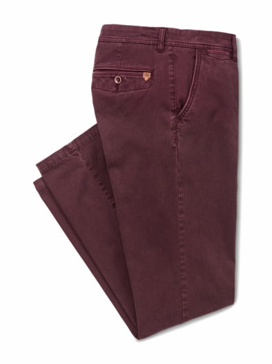 Baumwoll-Chino Soft-Comfort Bordeaux