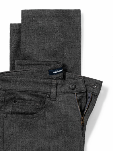 Wool-Look Five-Pocket Grau Pinpoint