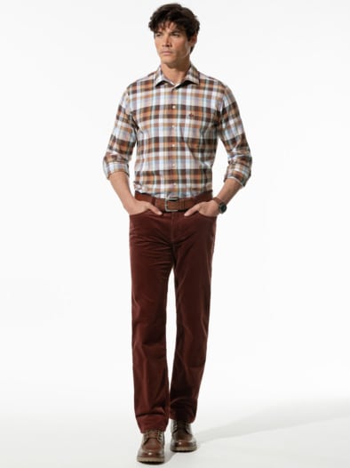 Premium-Cord Five-Pocket Rostrot