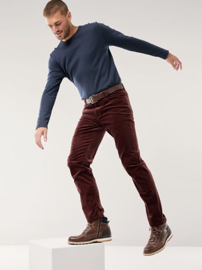 Premium-Cord Five-Pocket Rostrot
