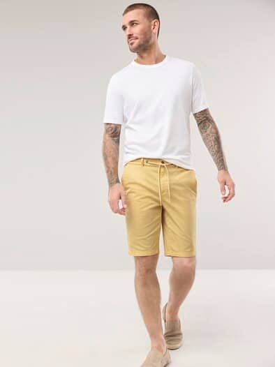 Urlaubs-Bermudas Baumwollstretch Sonnengelb