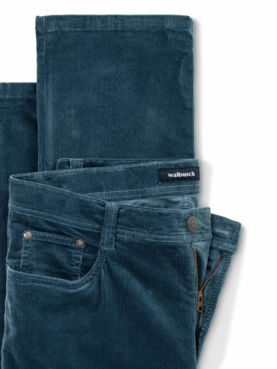 Premium-Cord Five-Pocket Rauchblau