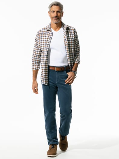 Premium-Cord Five-Pocket Rauchblau