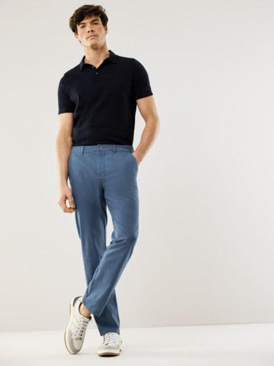 Leinen-Chino Frischekick Jeansblau