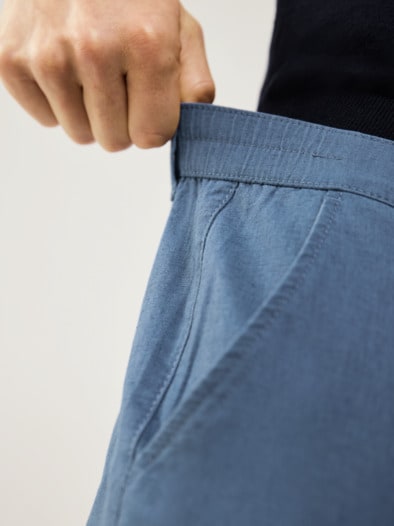 Leinen-Chino Frischekick Jeansblau