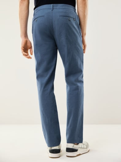 Leinen-Chino Frischekick Jeansblau