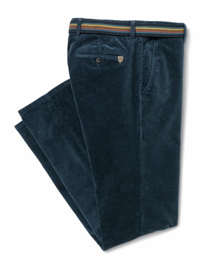 Gürtel-Cord Chino Jeansblau