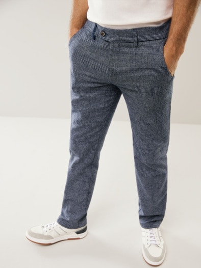 Cool-Wool Chino Marine kariert