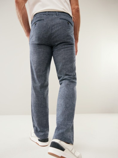 Cool-Wool Chino Marine kariert