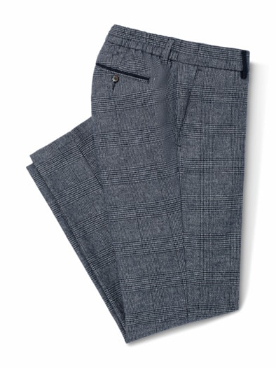 Cool-Wool Chino Marine kariert