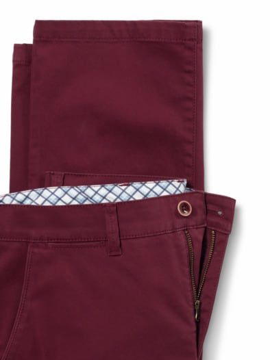 Baumwoll-Chino Diamant Bordeaux