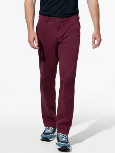 Baumwoll-Chino Diamant Bordeaux