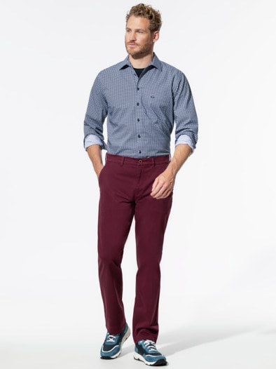 Baumwoll-Chino Diamant Bordeaux