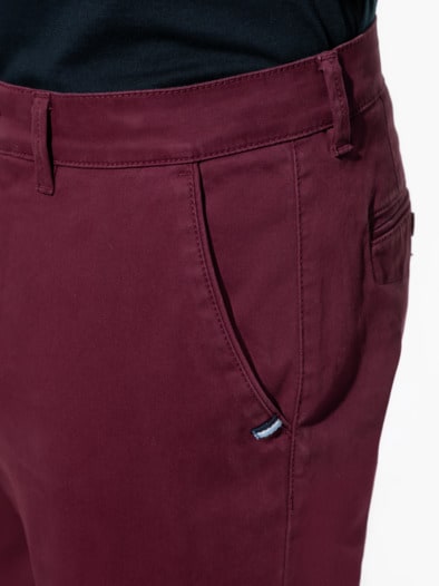 Baumwoll-Chino Diamant Bordeaux