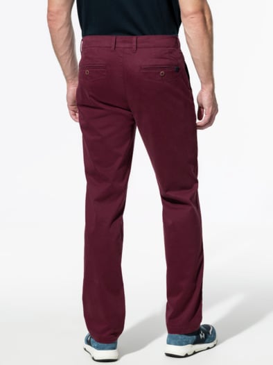 Baumwoll-Chino Diamant Bordeaux