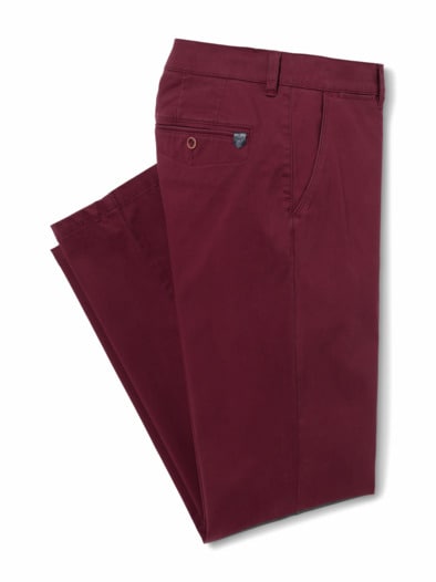 Baumwoll-Chino Diamant Bordeaux