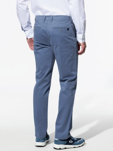 Baumwoll-Chino Diamant Ozeanblau