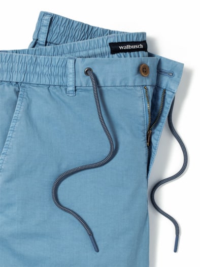 Urlaubs-Bermudas Baumwollstretch Mittelblau