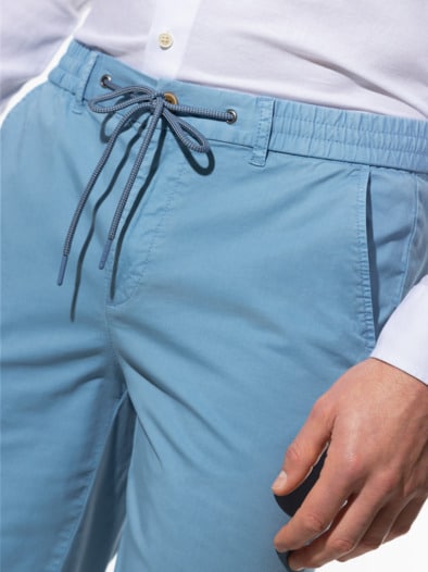 Urlaubs-Bermudas Baumwollstretch Mittelblau