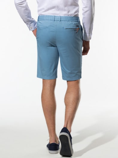 Urlaubs-Bermudas Baumwollstretch Mittelblau