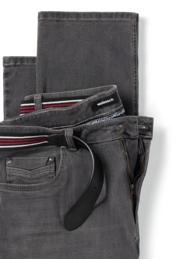 Gürtel-Jeans Regular Fit Grey