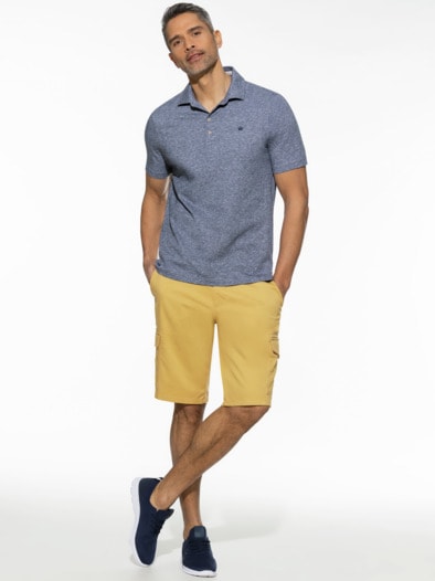 8-Taschen-Cargo-Bermudas Gelb