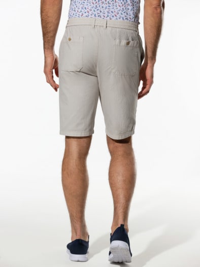 Seersucker Bermudas Hellgrau