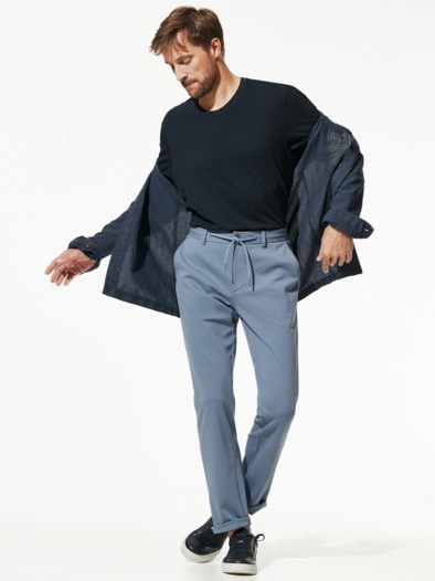 Chino Stretch&Relax Rauchblau