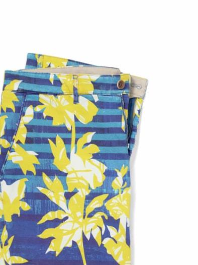 Organic Cotton Bermudas Blau/Gelb