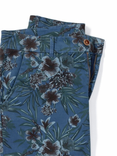 Safari-Bermudas Baumwoll-Stretch Jeansblau