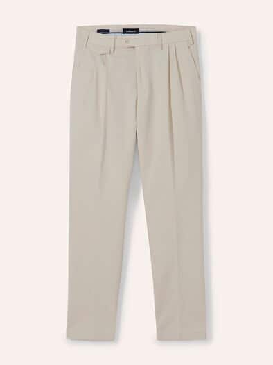 Feintwill Bundfalten-Chino Natur