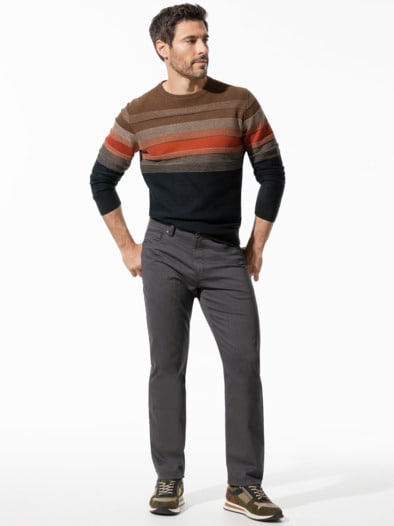 Bicolor Five-Pocket Supersoft Dunkelgrau