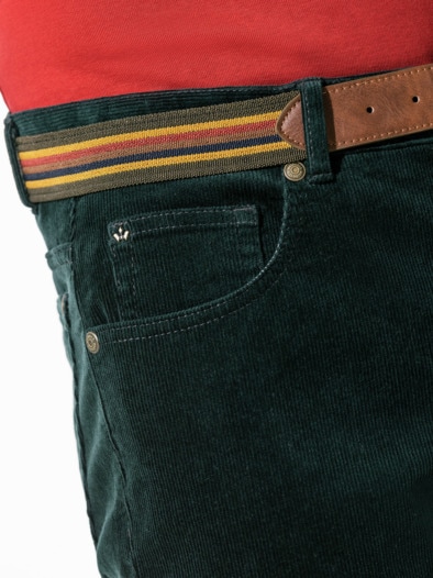 Gürtel-Cord Five-Pocket Piniengrün