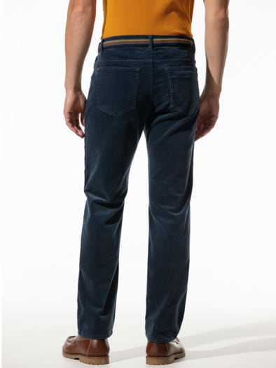 Gürtel-Cord Five-Pocket Jeansblau