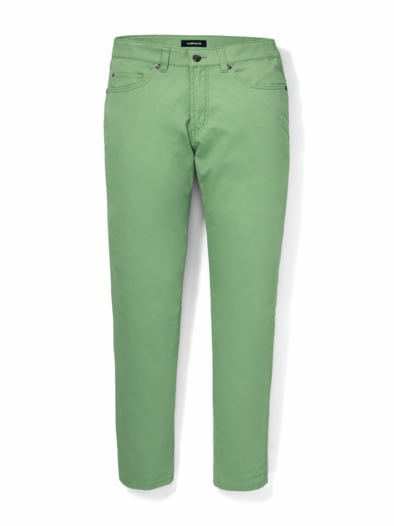 Five-Pocket Minimalprint Kleegrün
