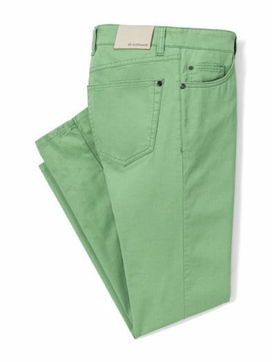 Five-Pocket Minimalprint Kleegrün