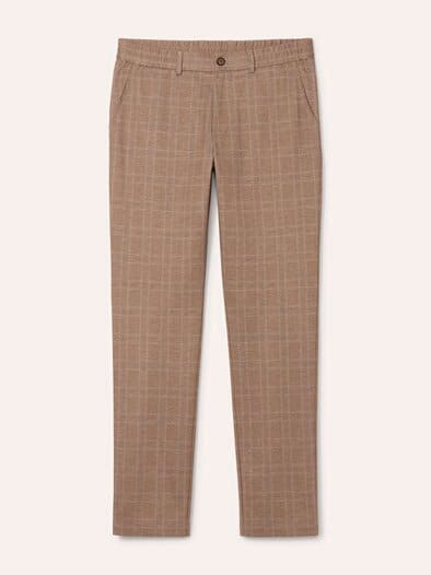 Extraglatt-Travelhose Karamell kariert