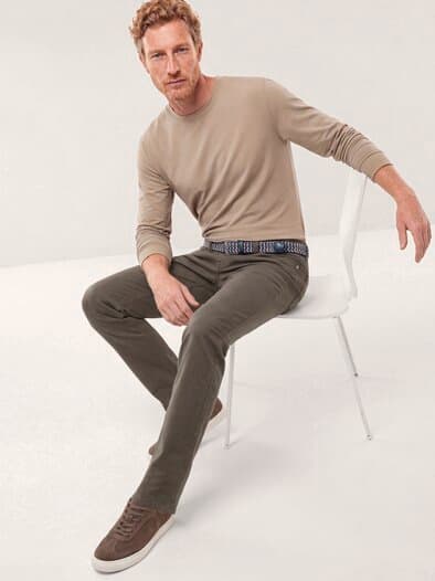 Extraglatt-Stretchbund Five Pocket Braun