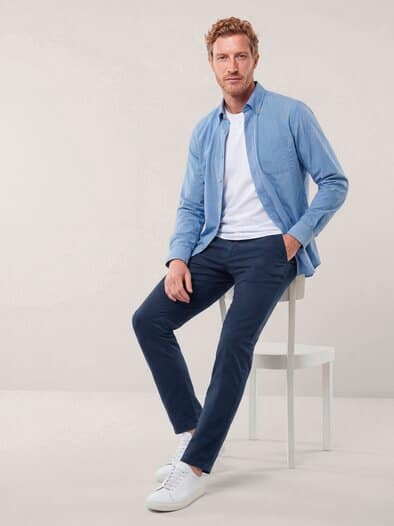 Elastische Chino aus Baumwolle Marine