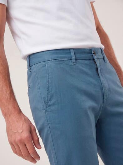Elastische Chino aus Baumwolle Jeansblau