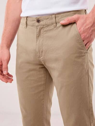 Elastische Chino aus Baumwolle Caramell